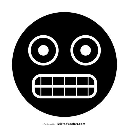 Black Grimacing Face Emoji Vector