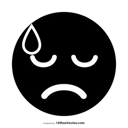Black Face with Cold Sweat Emoji