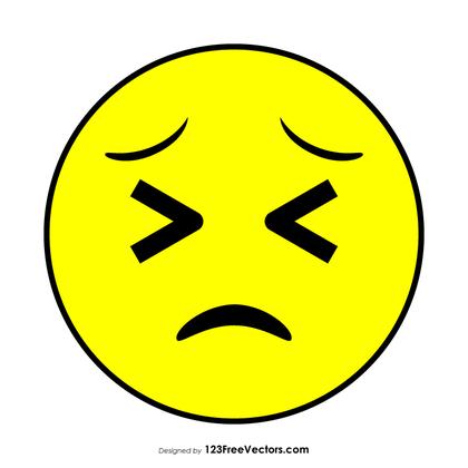 Flat Persevering Face Emoji