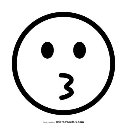 Kissing Face Emoji Outline