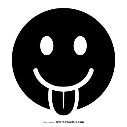 Black Face with Tongue Emoji