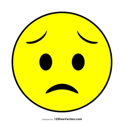 Flat Worried Face Emoji
