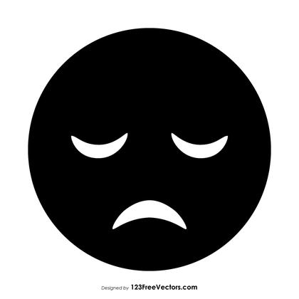 Black Disappointed Face Emoji