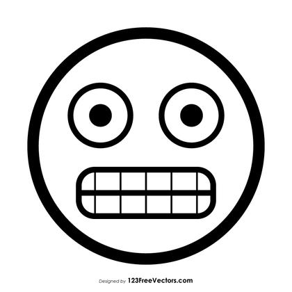 Grimacing Face Emoji Outline