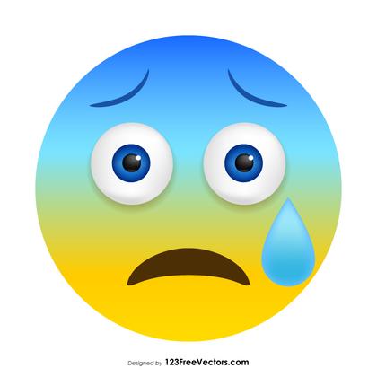Anxious Face with Sweat Emoji Clipart