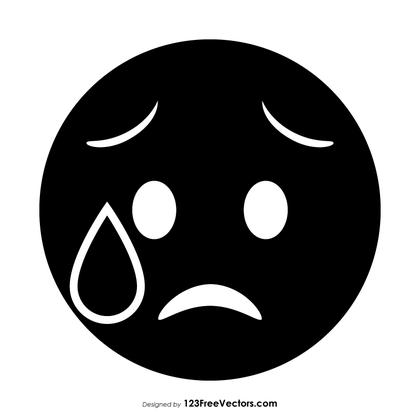 Black Disappointed But Relieved Face Emoji