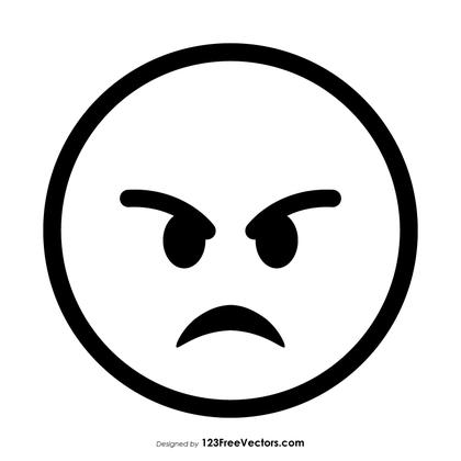 Angry Smiley Outline