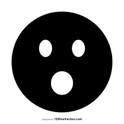 Black Face with Open Mouth Emoji
