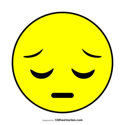 Flat Pensive Face Emoji
