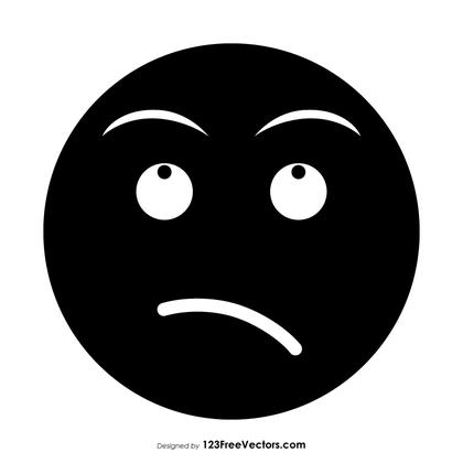 Black Confused Face Emoji