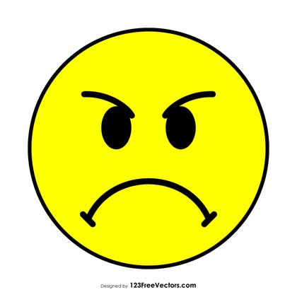 Flat Angry Face Emoticon
