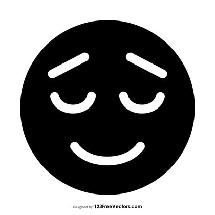 Black Relieved Face Emoji