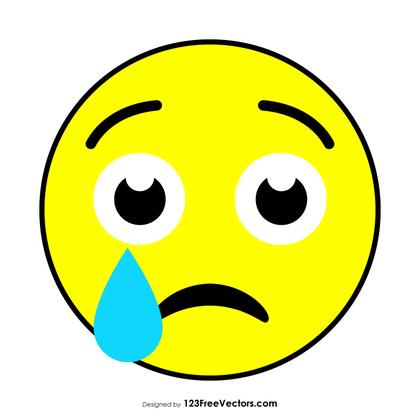 Flat Crying Smiley
