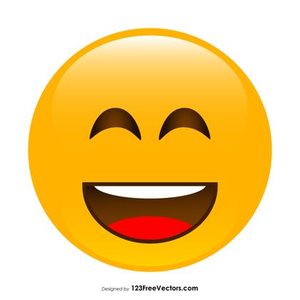 Smiling Face with Open Mouth and Smiling Eyes Emoji Vector Free