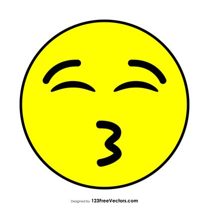 Kissing Face with Closed Eyes Emoji Vector