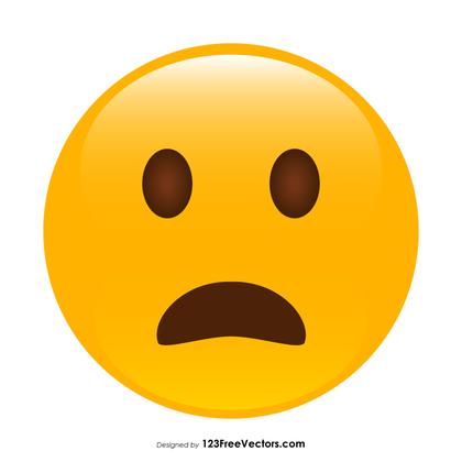 Frowning Face with Open Mouth Emoji Vector Free