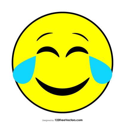 Face with Tears of Joy Emoji Vector Free