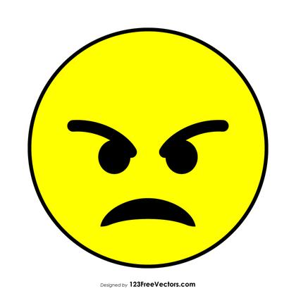 Angry Smiley Face Icons Vector