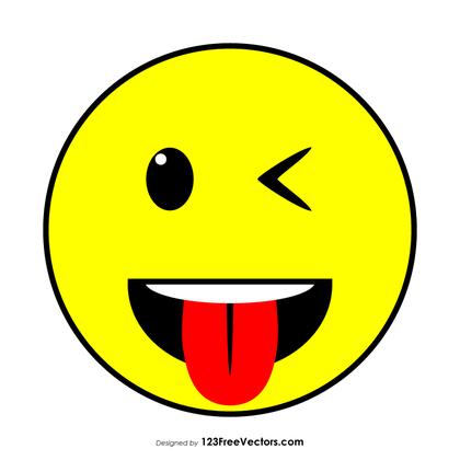 Winking Face with Tongue Emoji Vector