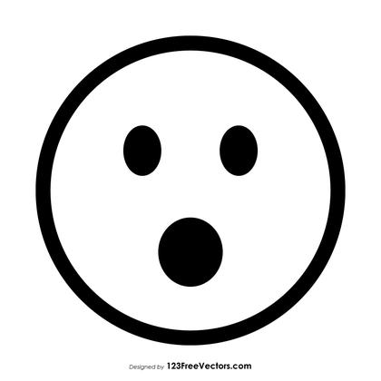 Face with Open Mouth Emoji Outline
