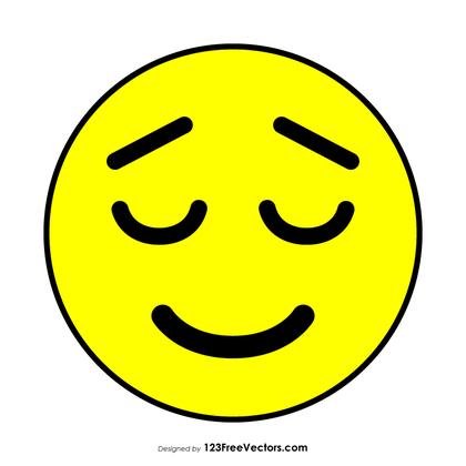 Flat Relieved Face Emoji