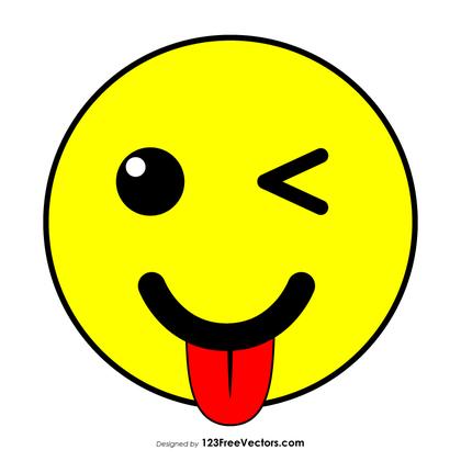 Winking Face with Tongue Emoji Vector Download