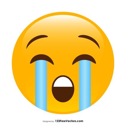 Loudly Crying Face Emoji Vector Free