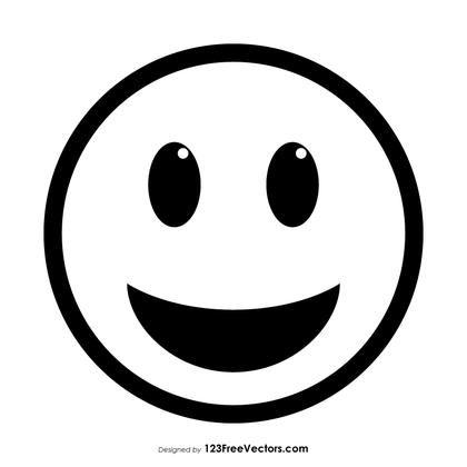 Grinning Face with Big Eyes Emoji Outline