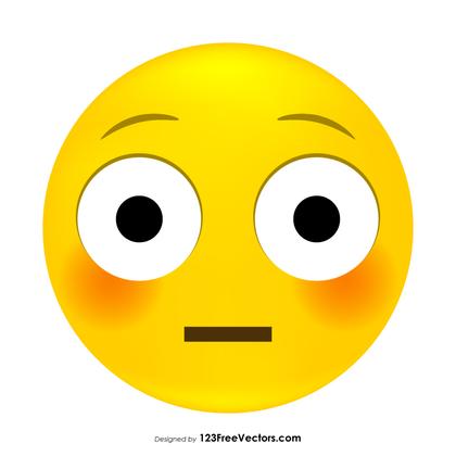 Flushed Face Emoji Vector Download