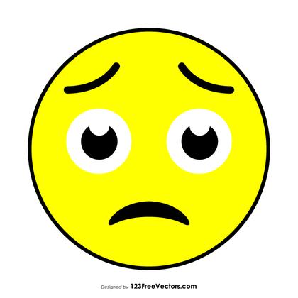 Worried Face Emoji Vector