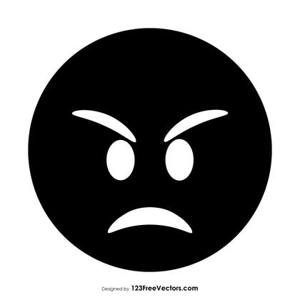 Black Angry Smiley