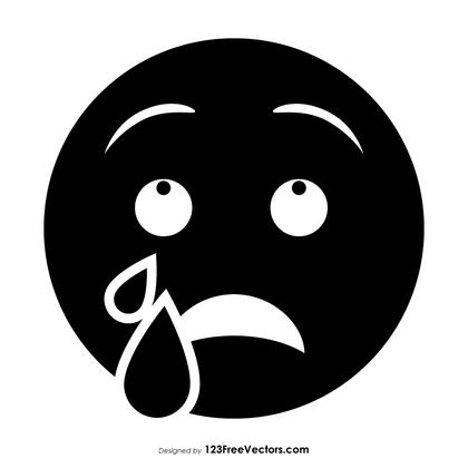 Black Crying Smiley