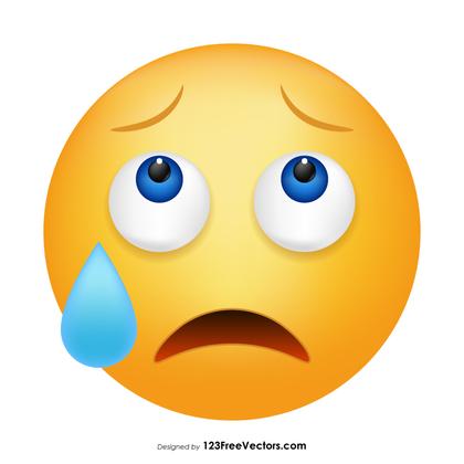 Disappointed But Relieved Face Emoji Vector