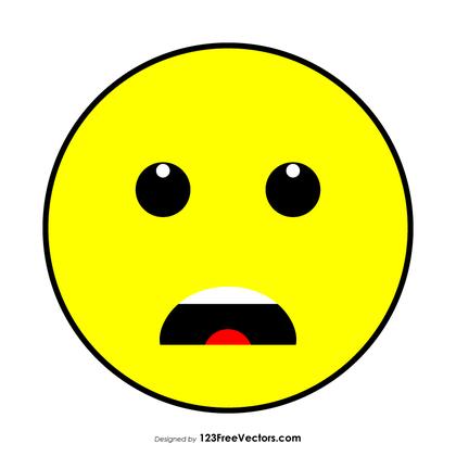 Flat Frowning Face with Open Mouth Emoji