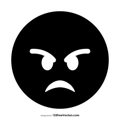 Black Angry Emoticon