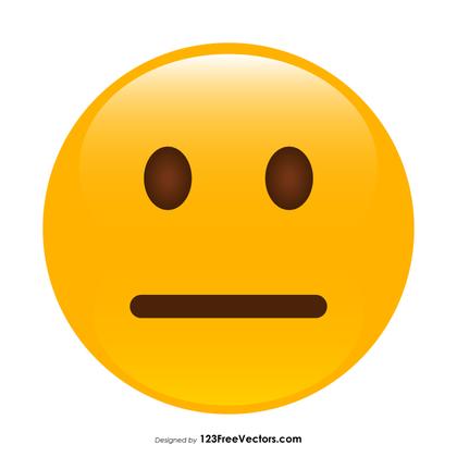 Neutral Face Emoji Vector Free