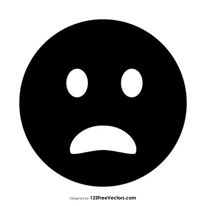 Black Frowning Face with Open Mouth Emoji