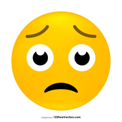 Worried Face Emoji Vector Download