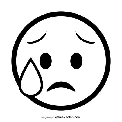 Disappointed But Relieved Face Emoji Outline