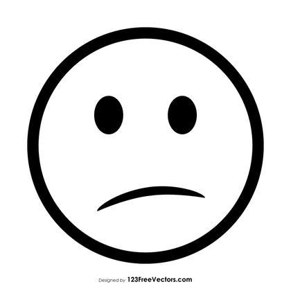 Confused Face Emoji Outline Icons Vector