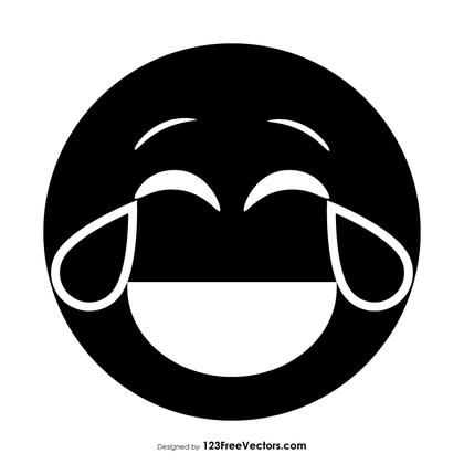 Black Face with Tears of Joy Emoji