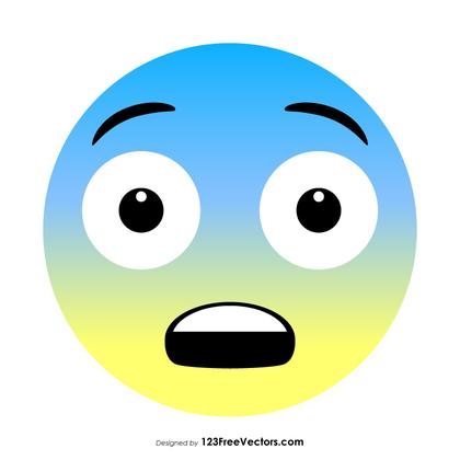 Fearful Face Emoji Vector Free
