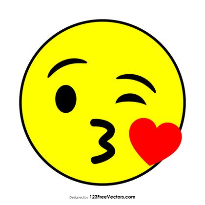 Flat Face Blowing a Kiss Emoji