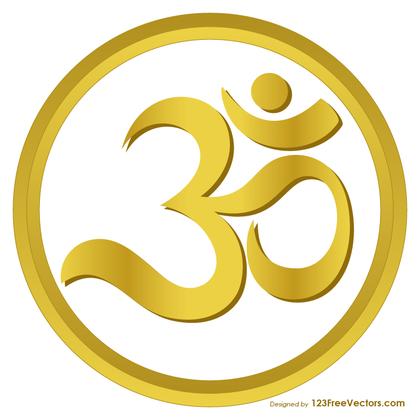Gold Aum or Om Symbol Image