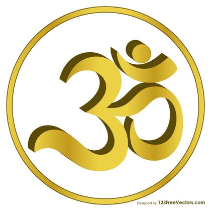 Golden Om Symbol Vector