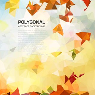 Yellow Orange Abstract Polygonal Triangular Background Vector