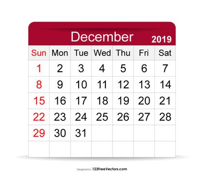 December 2019 Calendar