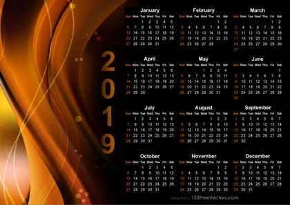 Calendar 2019 Design Templates Free Download