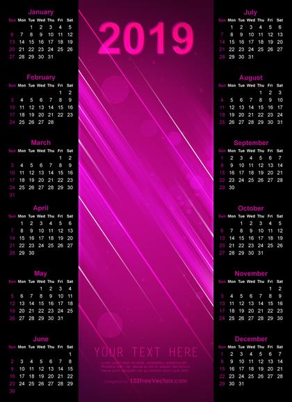 Calendar 2019 Template Ai