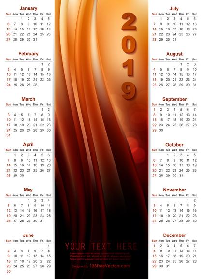 Calendar 2019 Vector Free Download